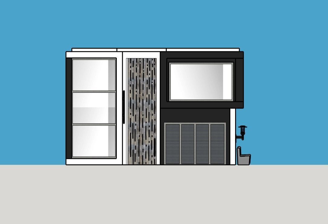 Architectural 3D model front of modern house 3D model_10