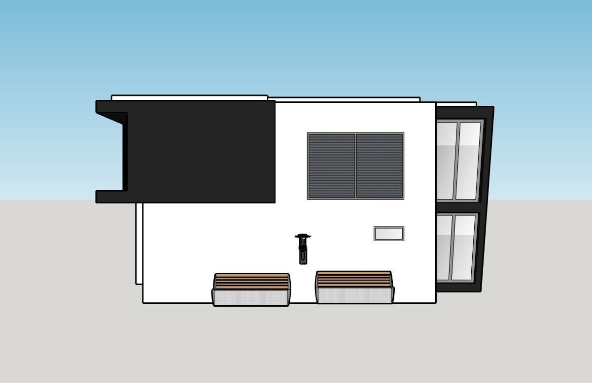 Architectural 3D model front of modern house 3D model_3