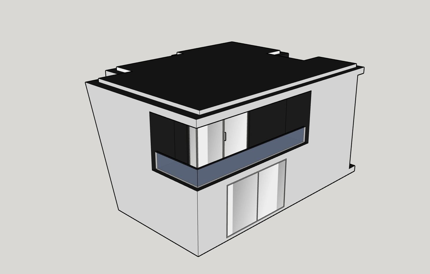 Architectural 3D model front of modern house 3D model_6