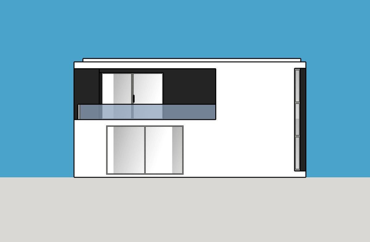 Architectural 3D model front of modern house 3D model_12