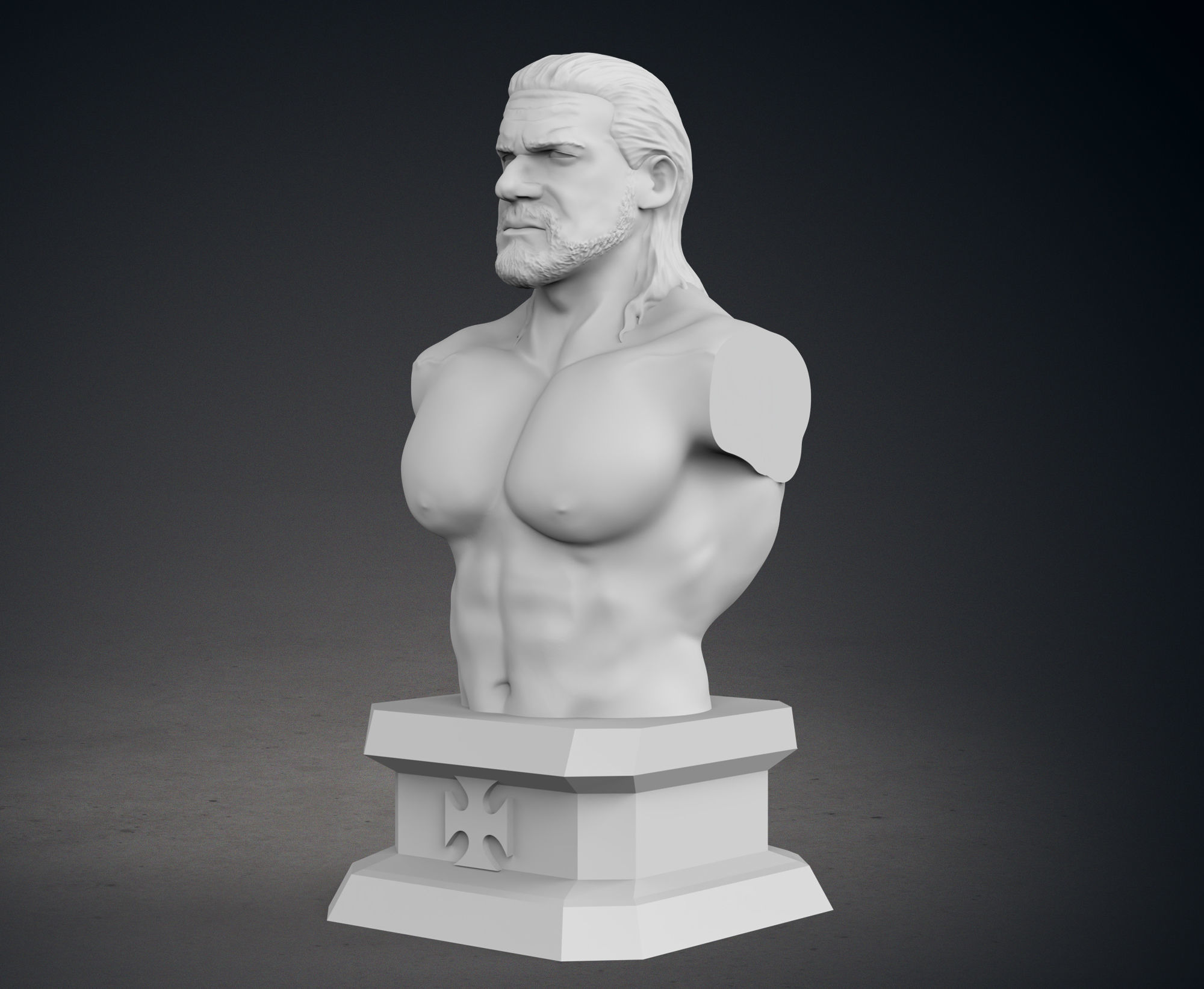 Triple H Bust - Classic Version 3D print model_2
