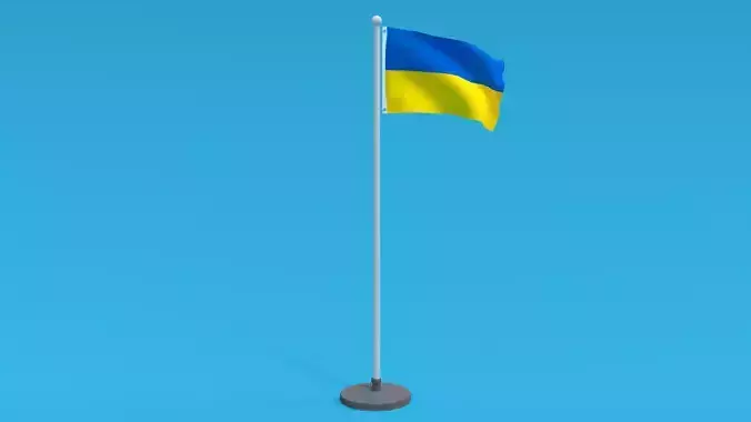 Low Poly Seamless Animated Ukraine Flag