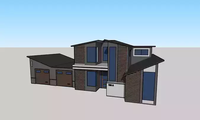 Architectural 3D model modern house 3D model