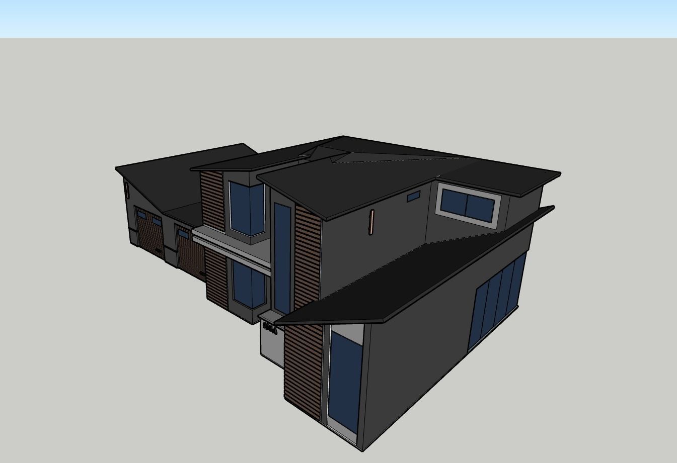 Architectural 3D model modern house 3D model_2