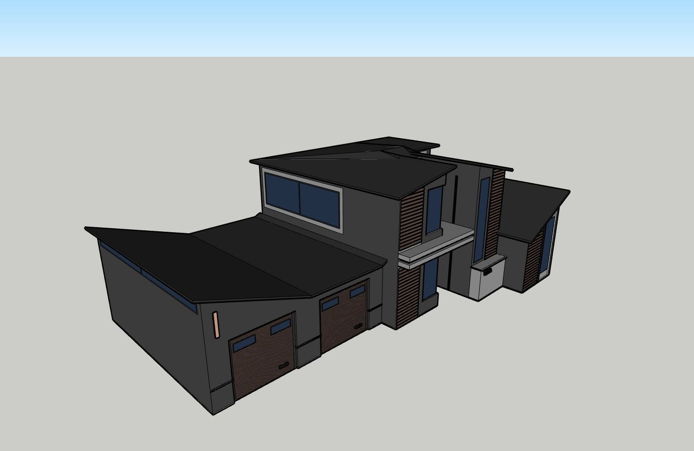 Architectural 3D model modern house 3D model_8