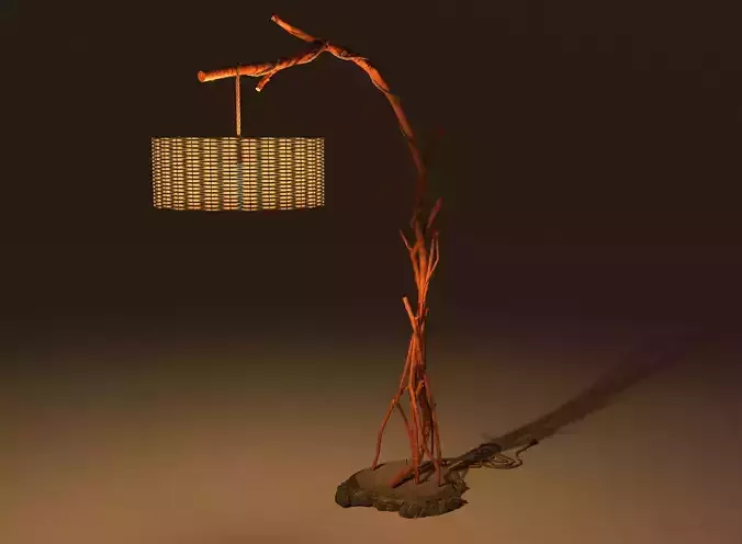Natural Tree Floor Lamp 3D model