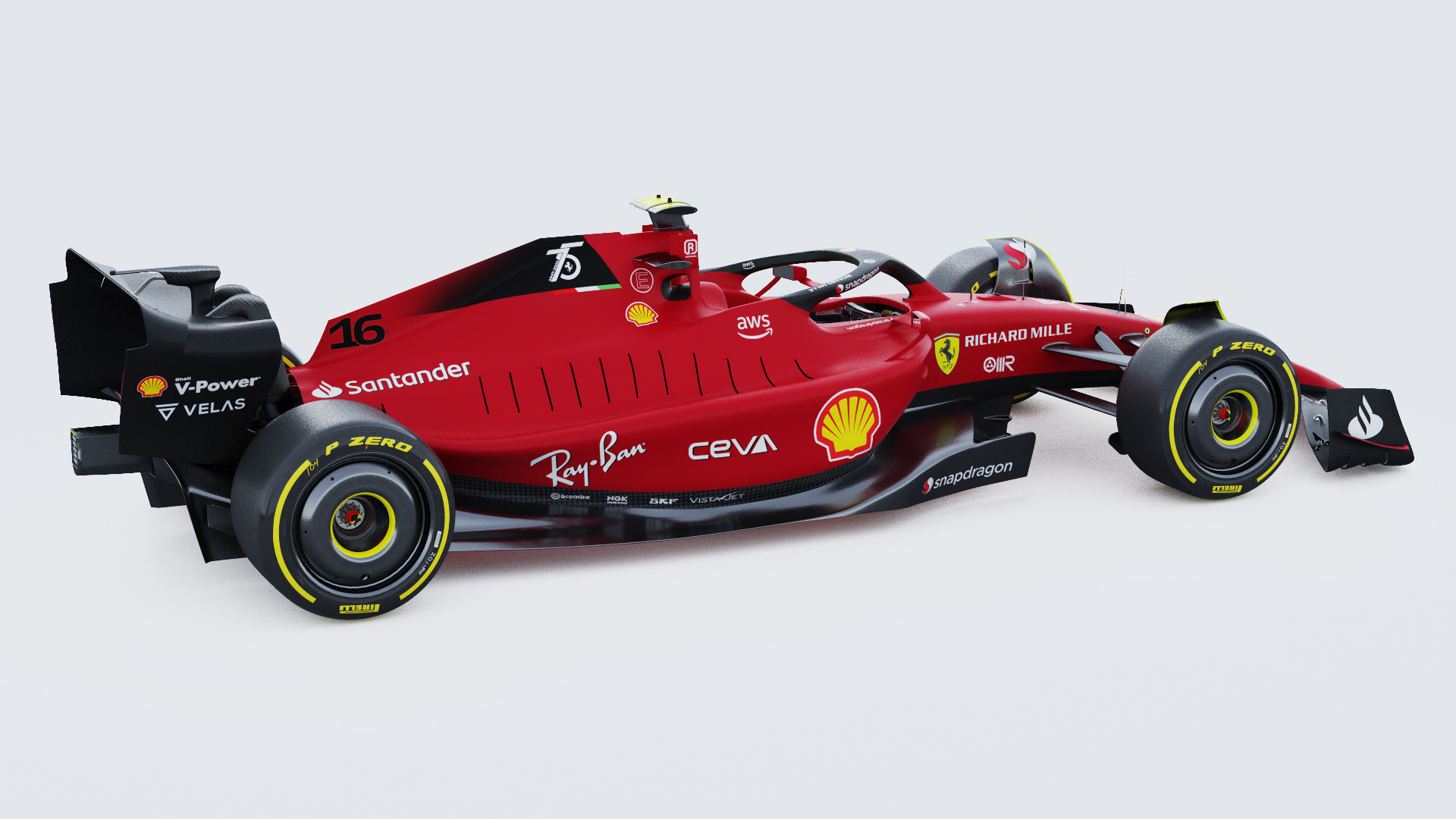 F1 Ferrari F1-75 2022 3D model_8
