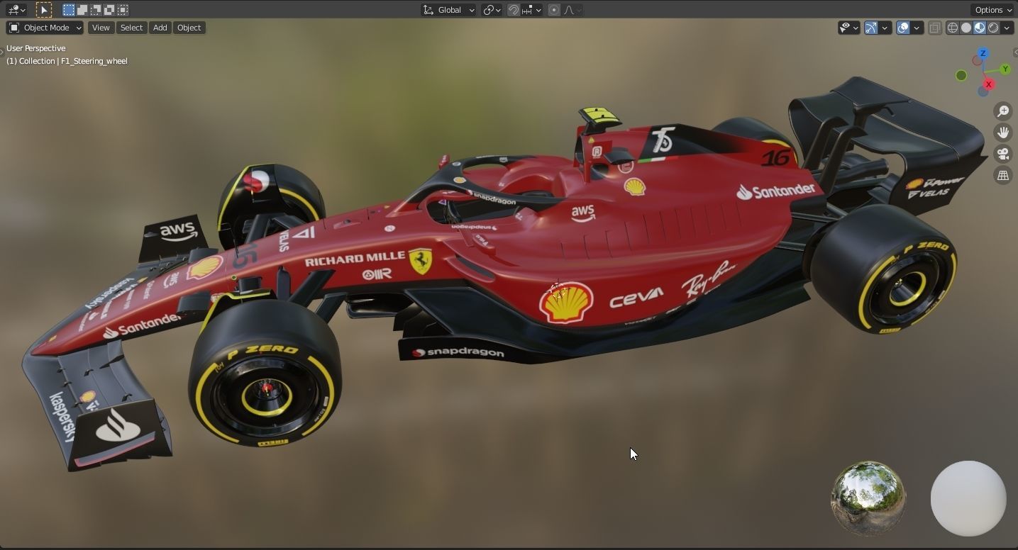 F1 Ferrari F1-75 2022 3D model_22