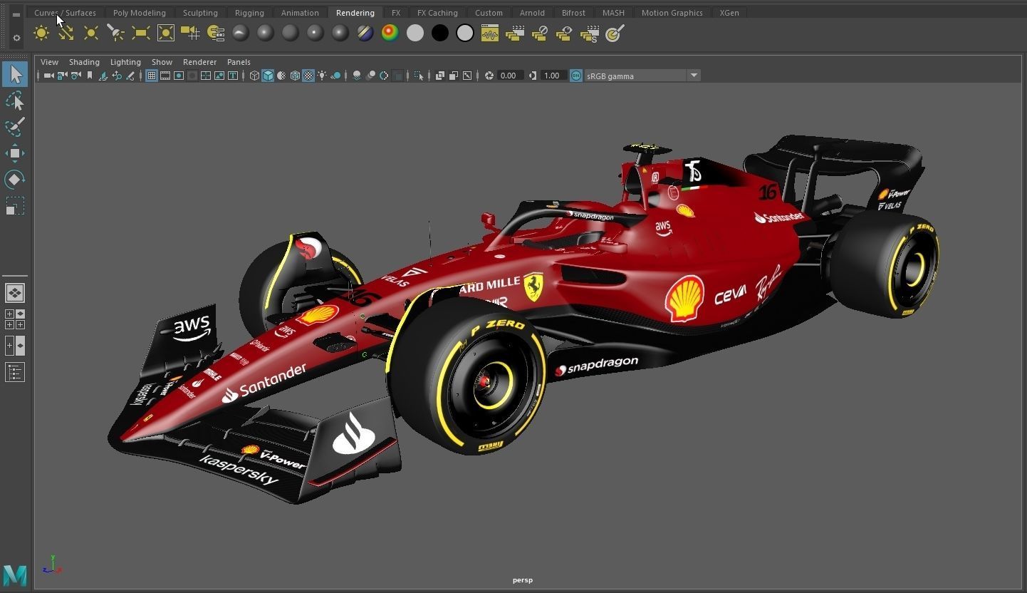 F1 Ferrari F1-75 2022 3D model_21