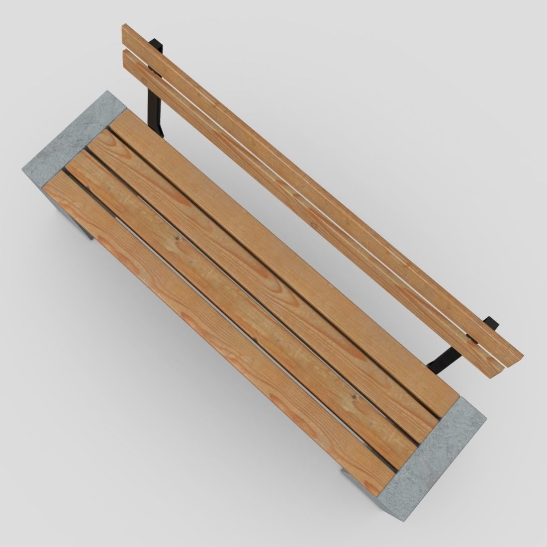 Bench 3 made of wood and concrete Low-poly 3D model_8