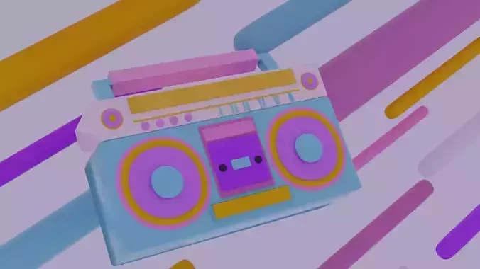 BoomBox Low-poly 3D model
