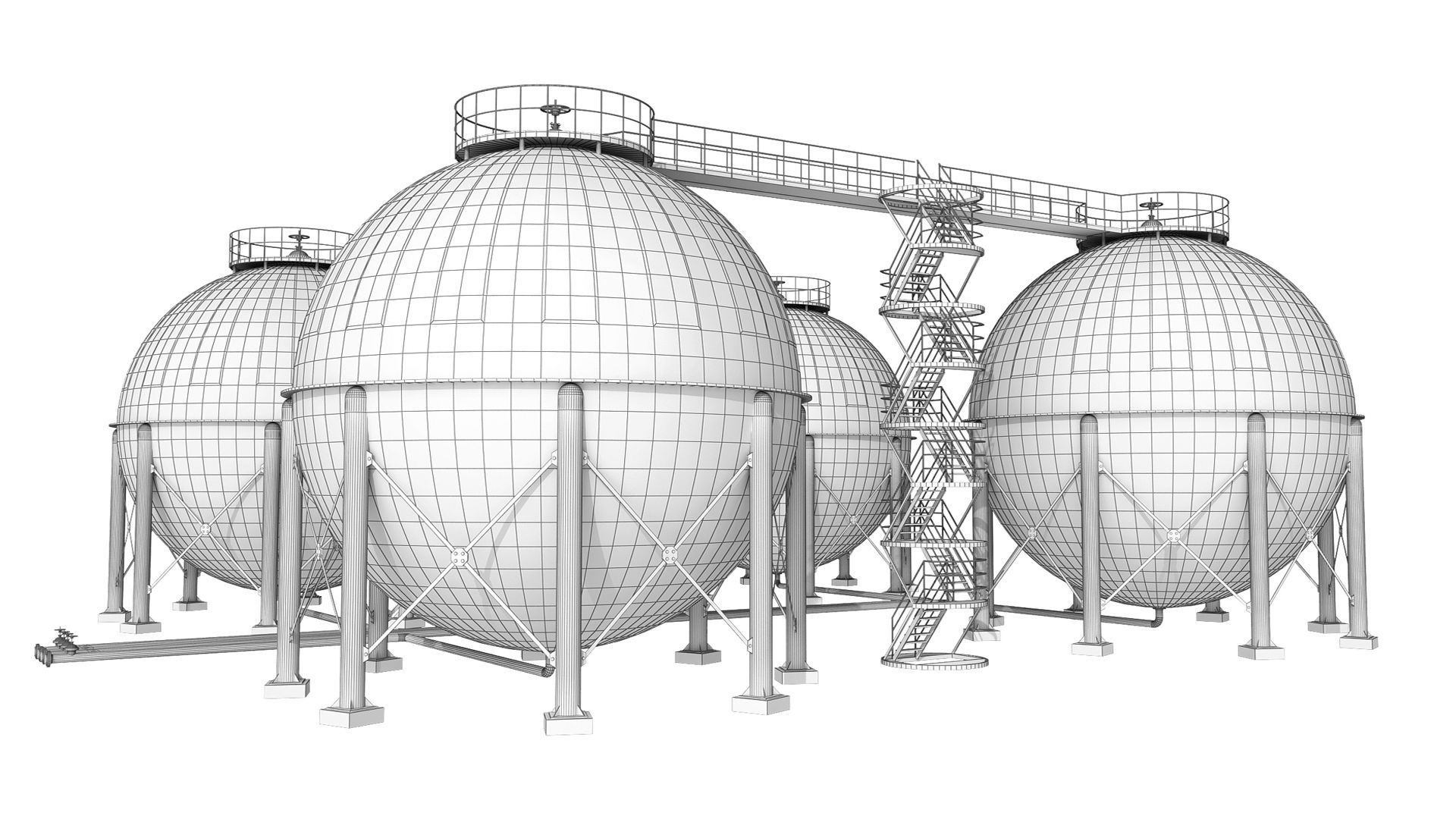 Oil Refinery 3D model_46
