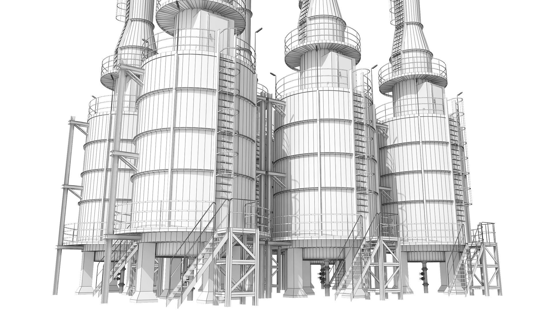 Oil Refinery 3D model_15