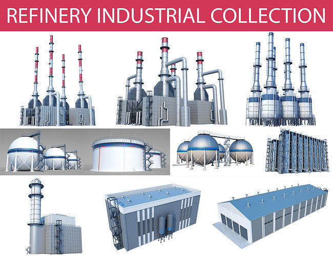 Oil Refinery 3D model