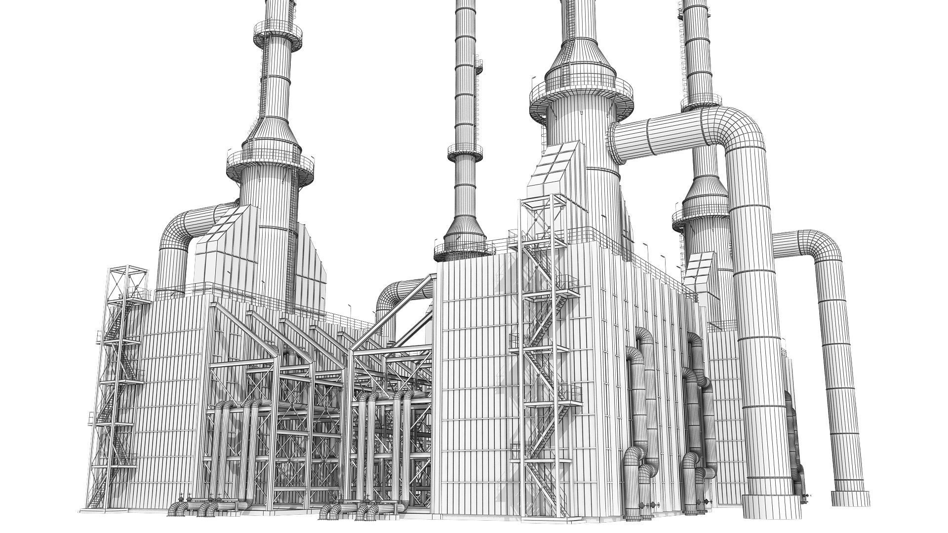 Oil Refinery 3D model_11