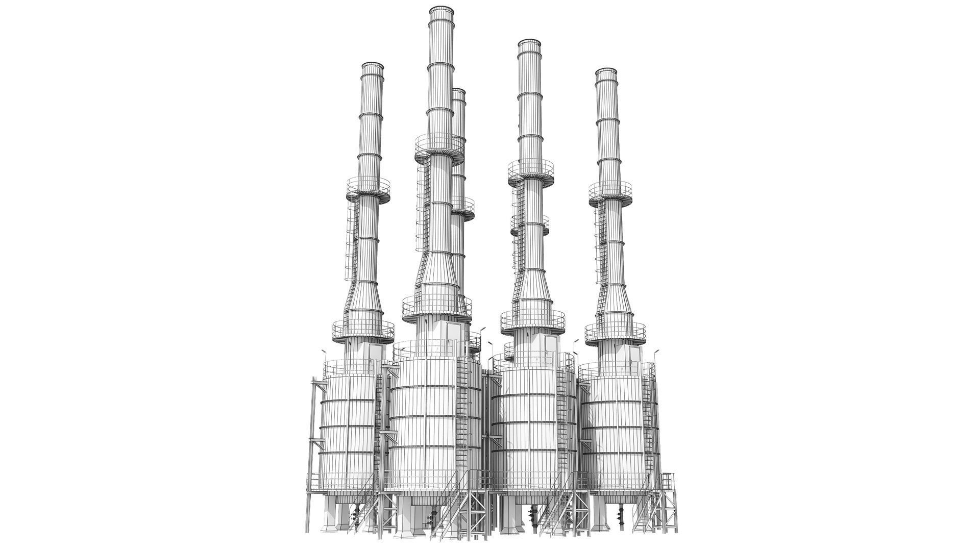 Oil Refinery 3D model_13