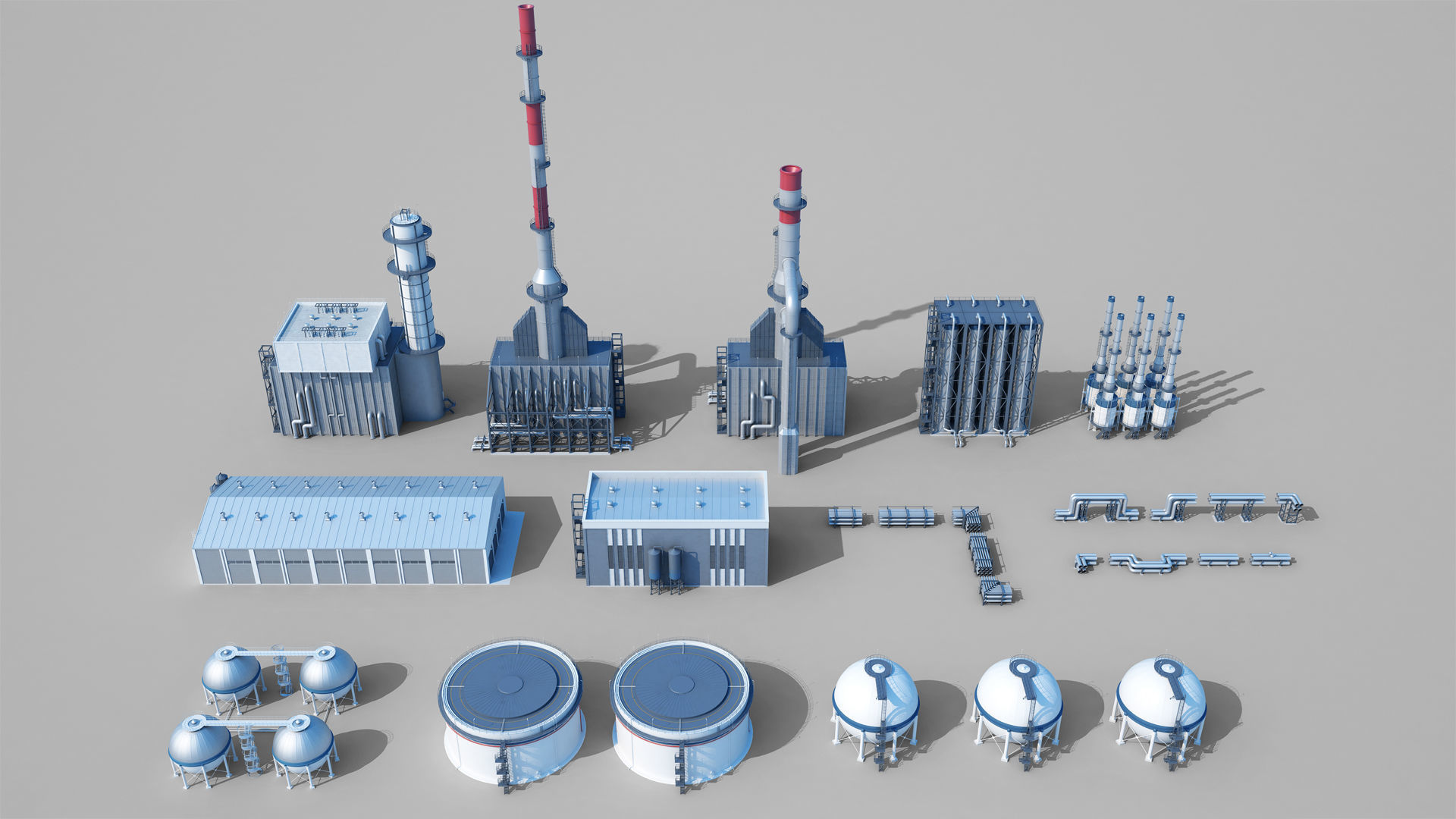Oil Refinery 3D model_1