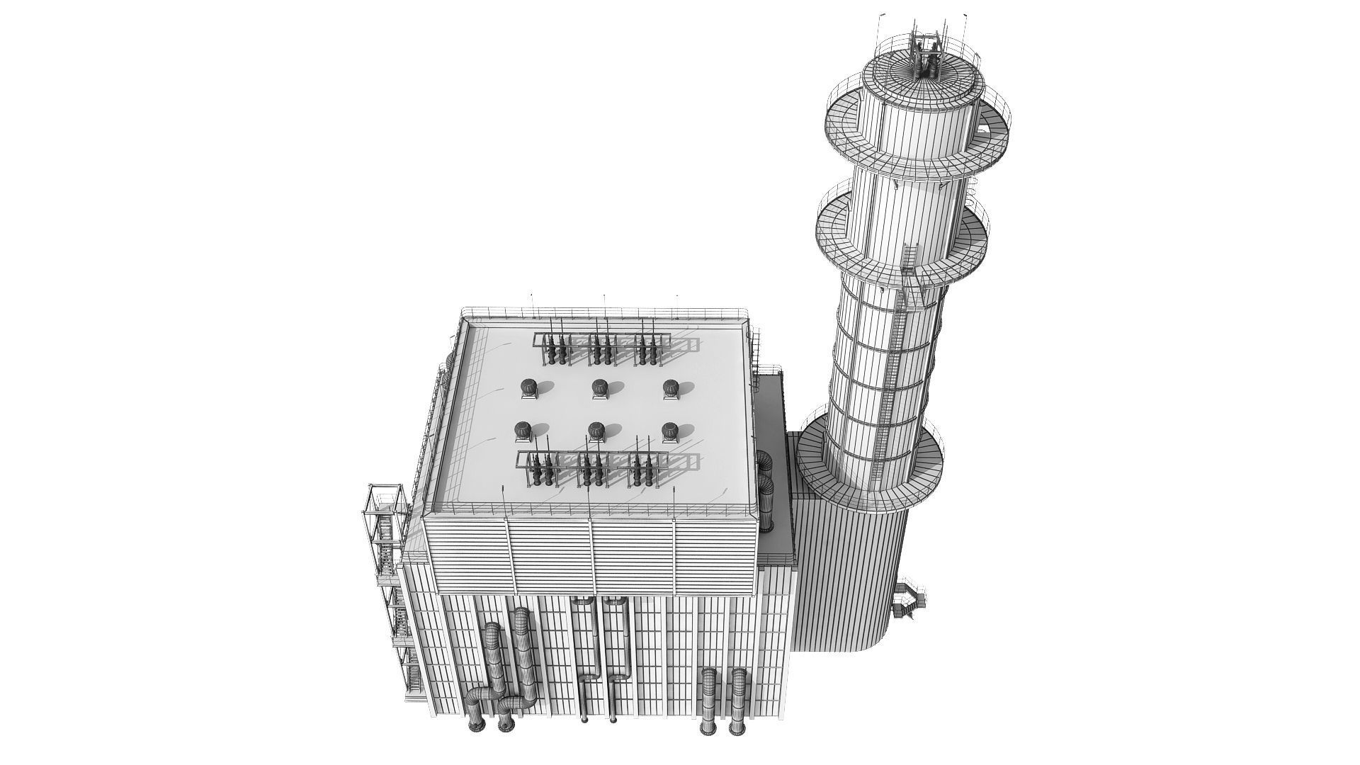 Oil Refinery 3D model_58