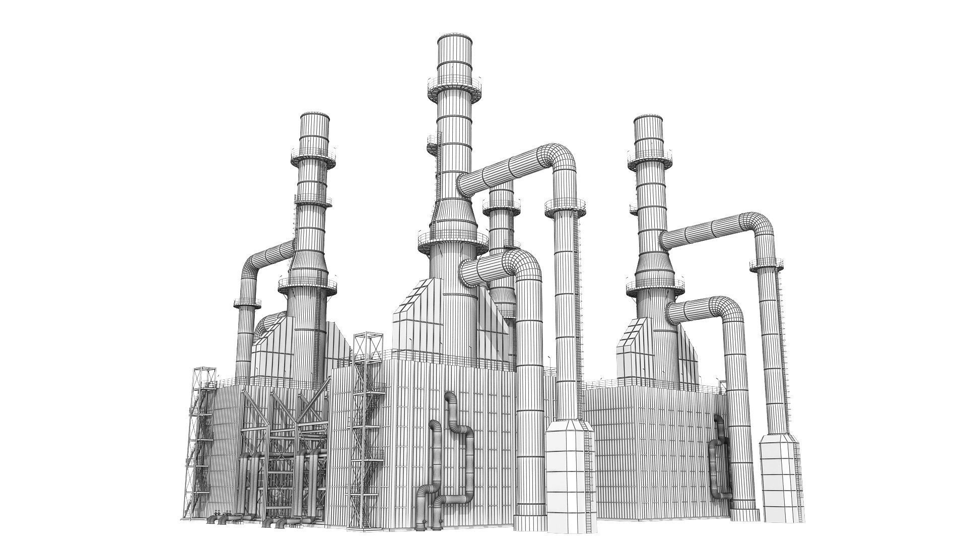 Oil Refinery 3D model_23