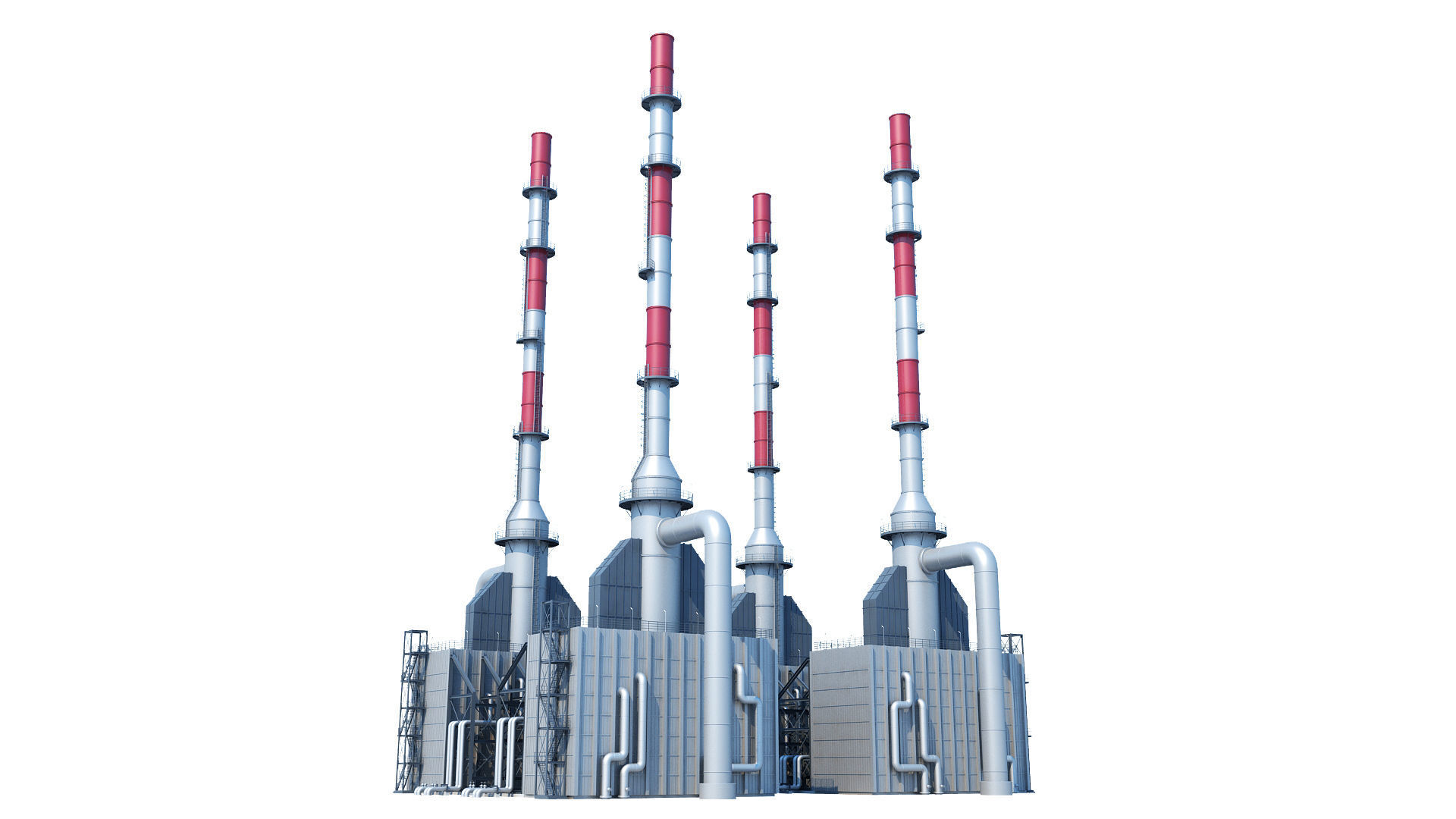 Oil Refinery 3D model_3