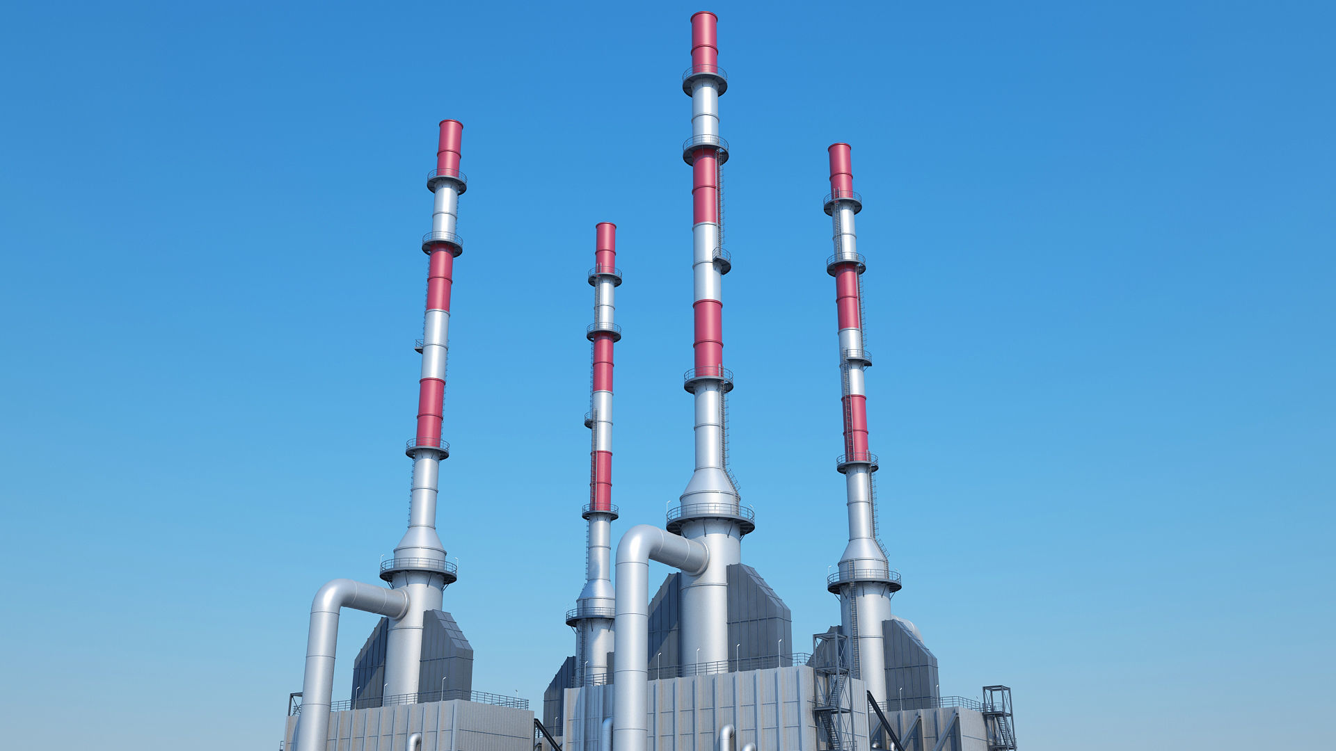 Oil Refinery 3D model_9
