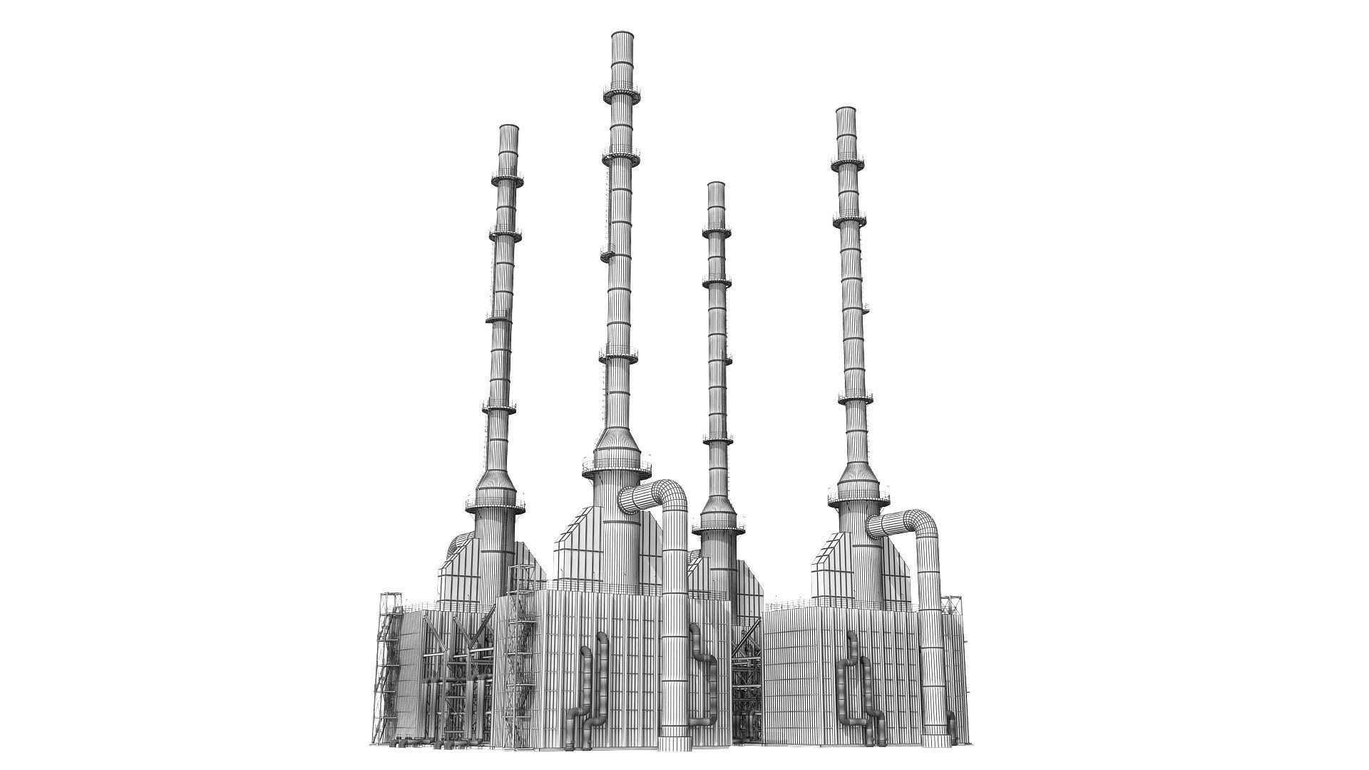 Oil Refinery 3D model_4