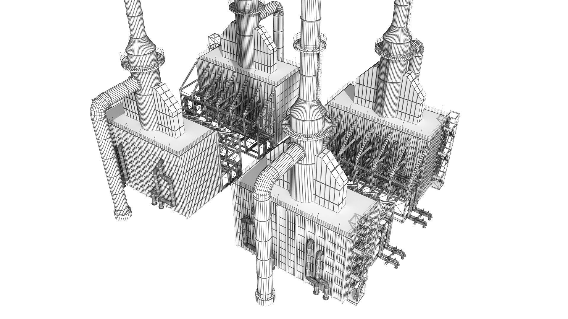 Oil Refinery 3D model_8