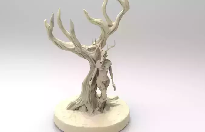 Wendigo Woodland Spirit inspired by The Witcher 3 Sprite Female 3D print model