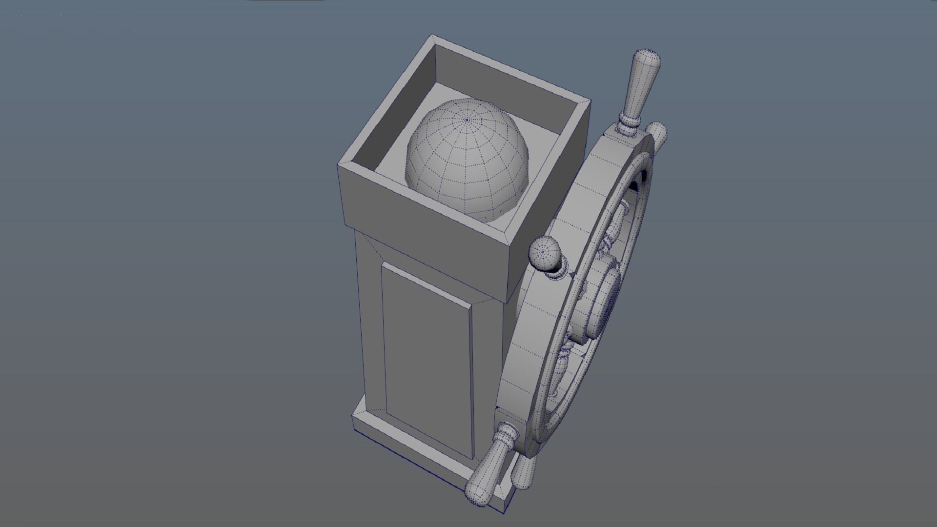 Ship steering wheel Ship Wheel  Low-poly 3D model_6