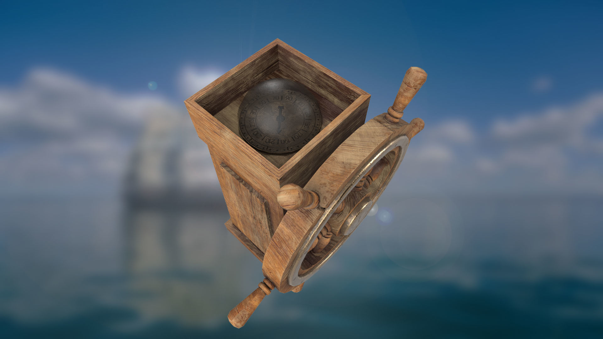 Ship steering wheel Ship Wheel  Low-poly 3D model_4