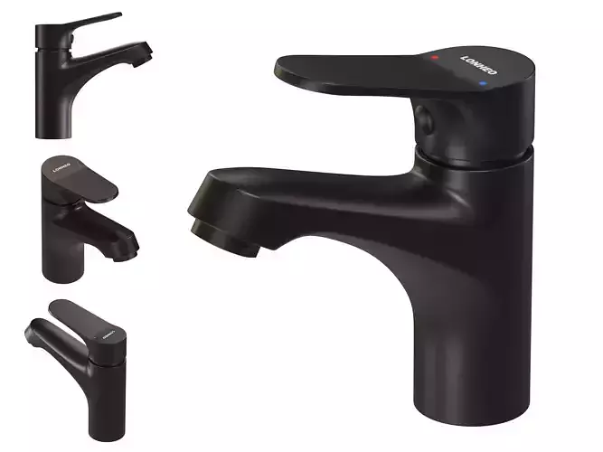 Lonheo Bathroom Sink Mixer Tap Black Faucet 3D model