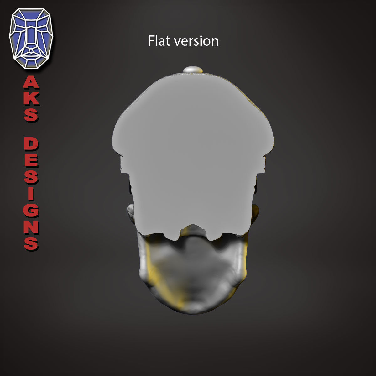 Gangster skull version 2 Bas relief wall decoration 3D print model_14