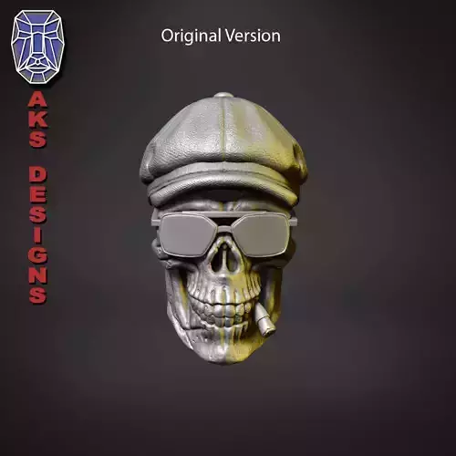 Gangster skull version 2 Bas relief wall decoration 3D print model
