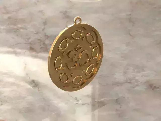 Pendant gold with om symbol