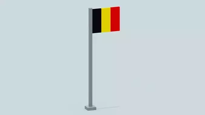 Belgium Flag Low-poly 3D model