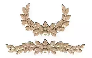 Cartouche-007 gold leaf wreath 3D model