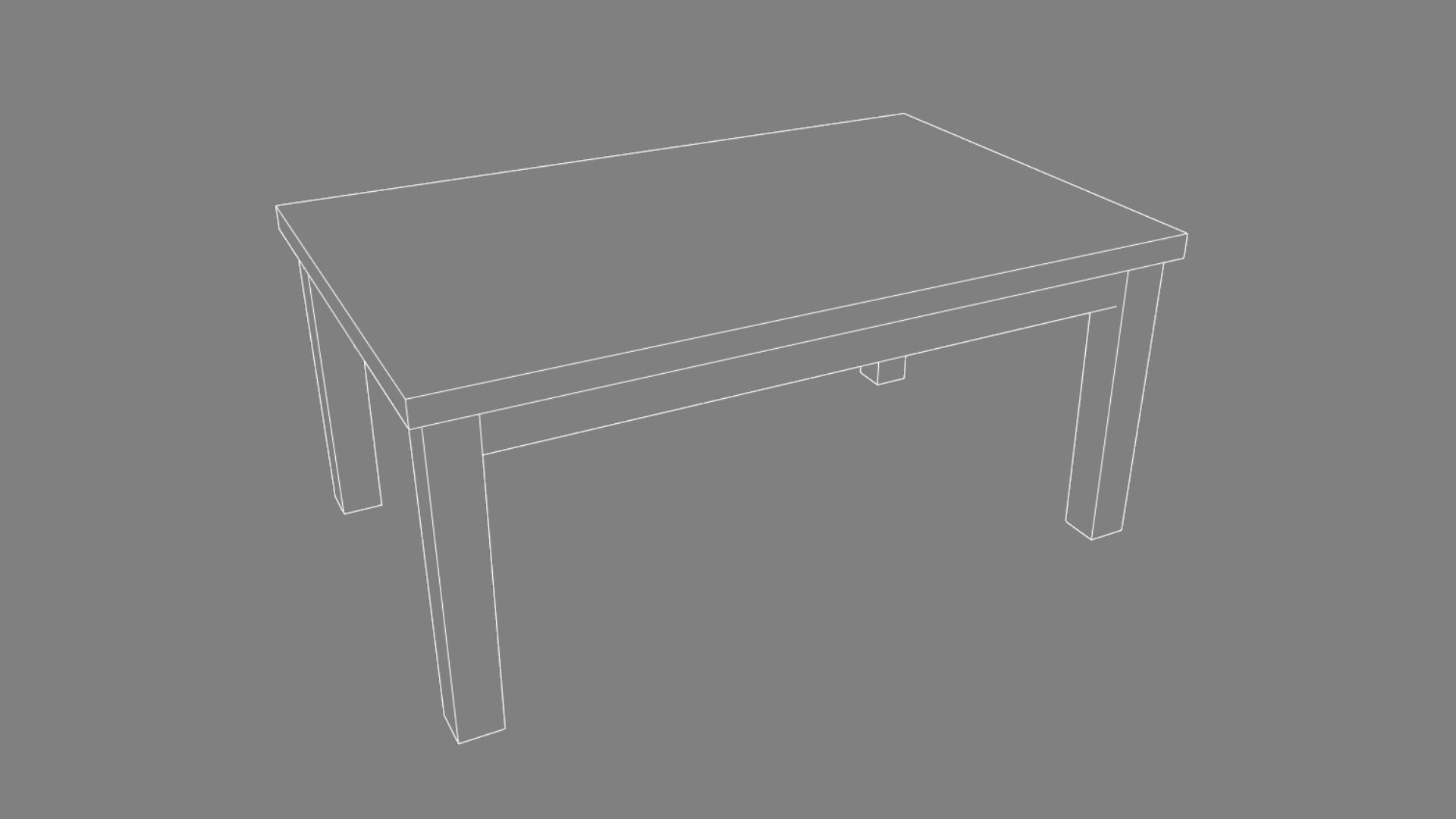 Simple Wooden Table 1 Low-poly 3D model_4