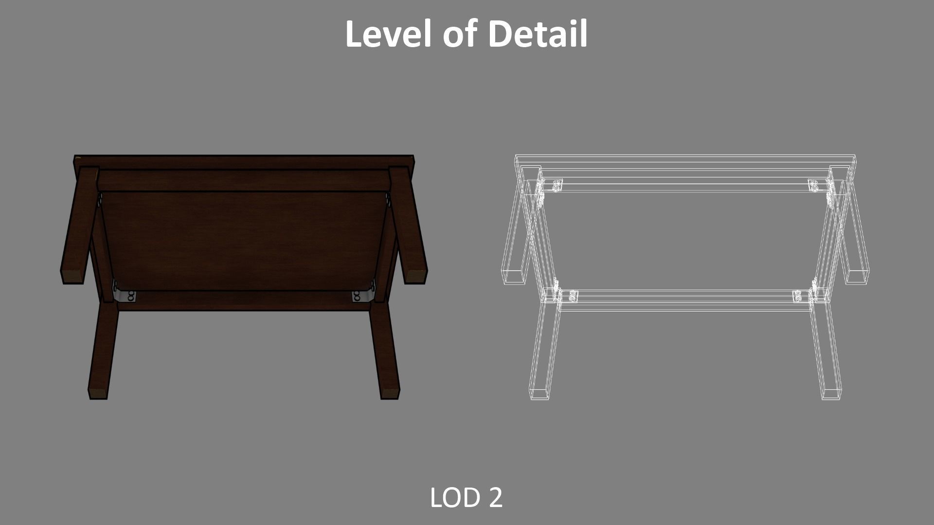 Simple Wooden Table 1 Low-poly 3D model_15