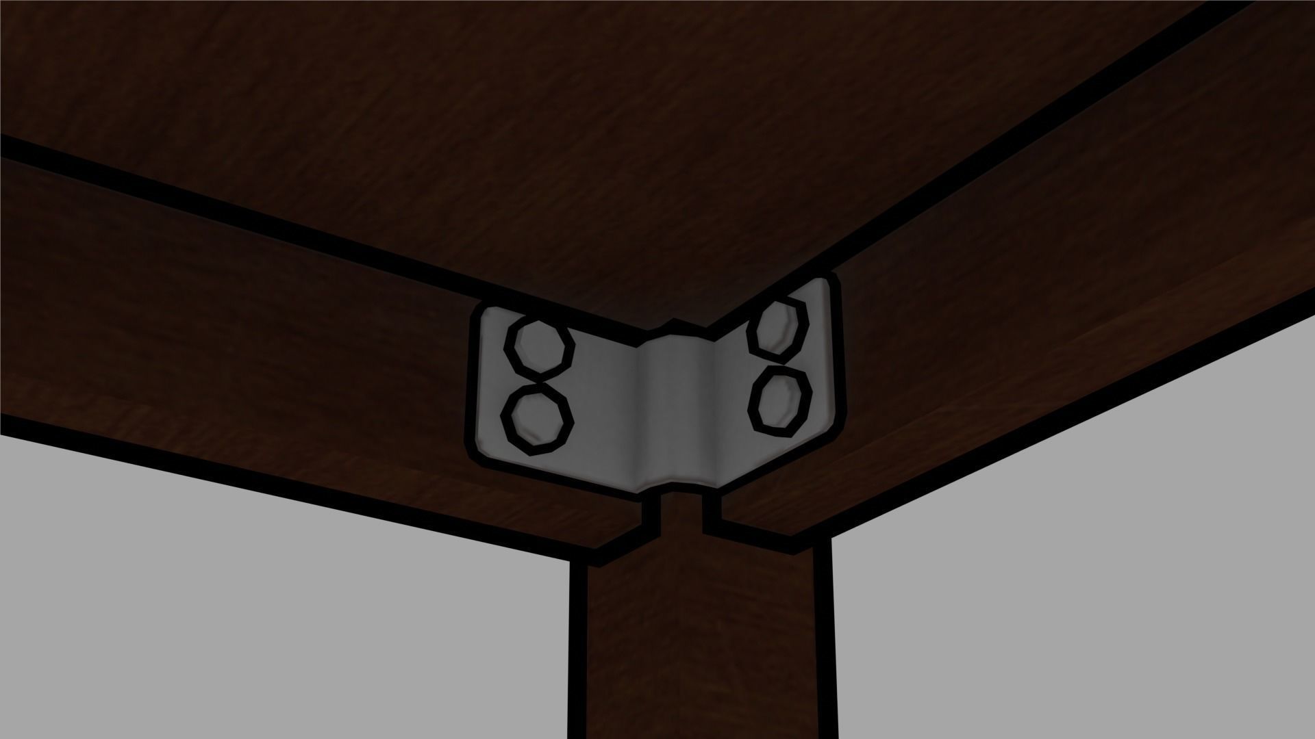 Simple Wooden Table 1 Low-poly 3D model_9