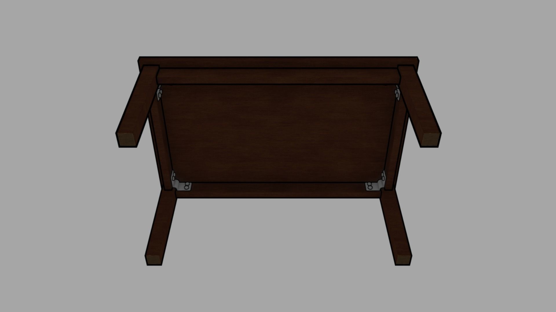 Simple Wooden Table 1 Low-poly 3D model_5