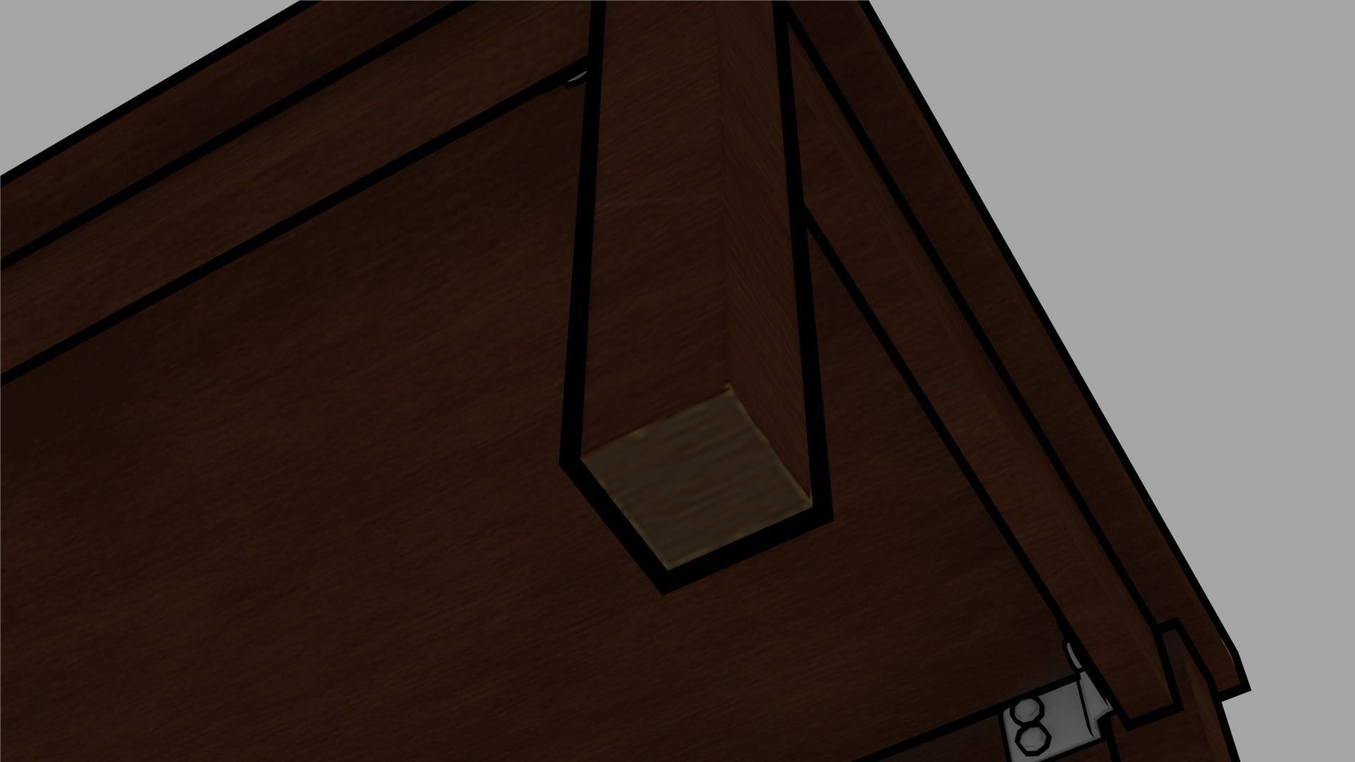 Simple Wooden Table 1 Low-poly 3D model_11