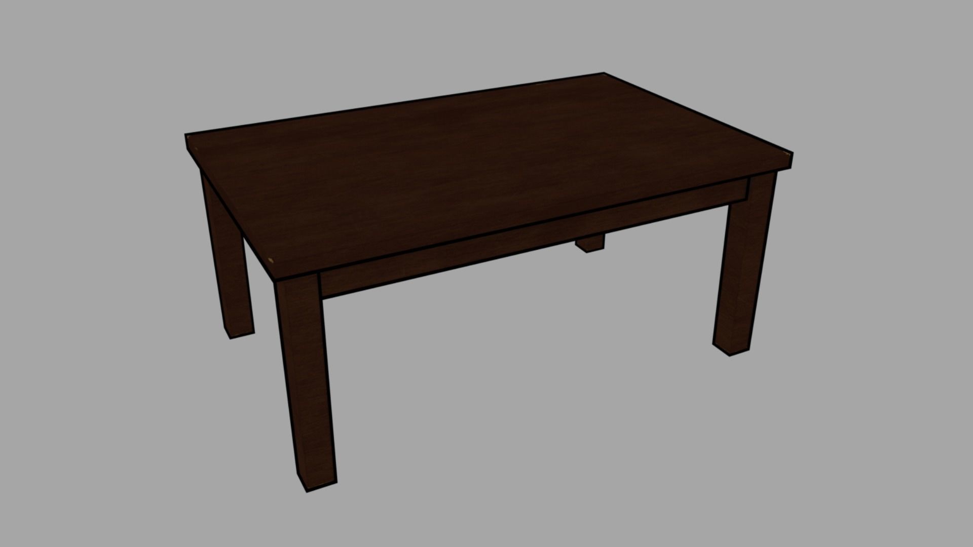 Simple Wooden Table 1 Low-poly 3D model_3