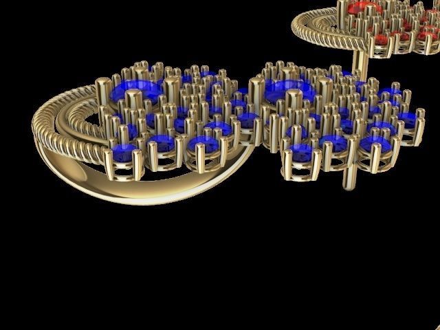 Double fan earrings pendant set stl verified  3D print model_15