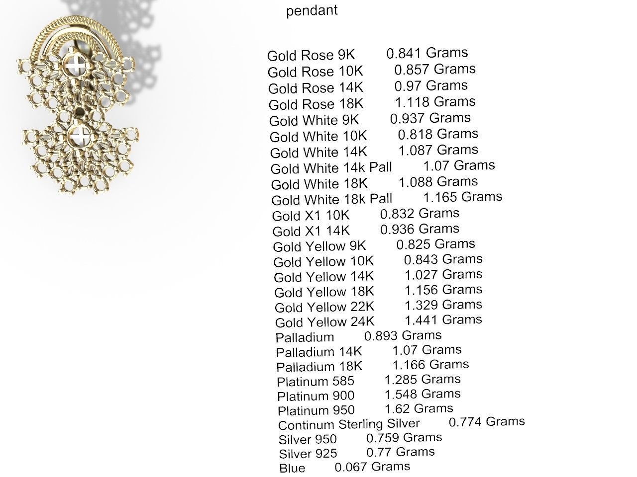 Double fan earrings pendant set stl verified  3D print model_2