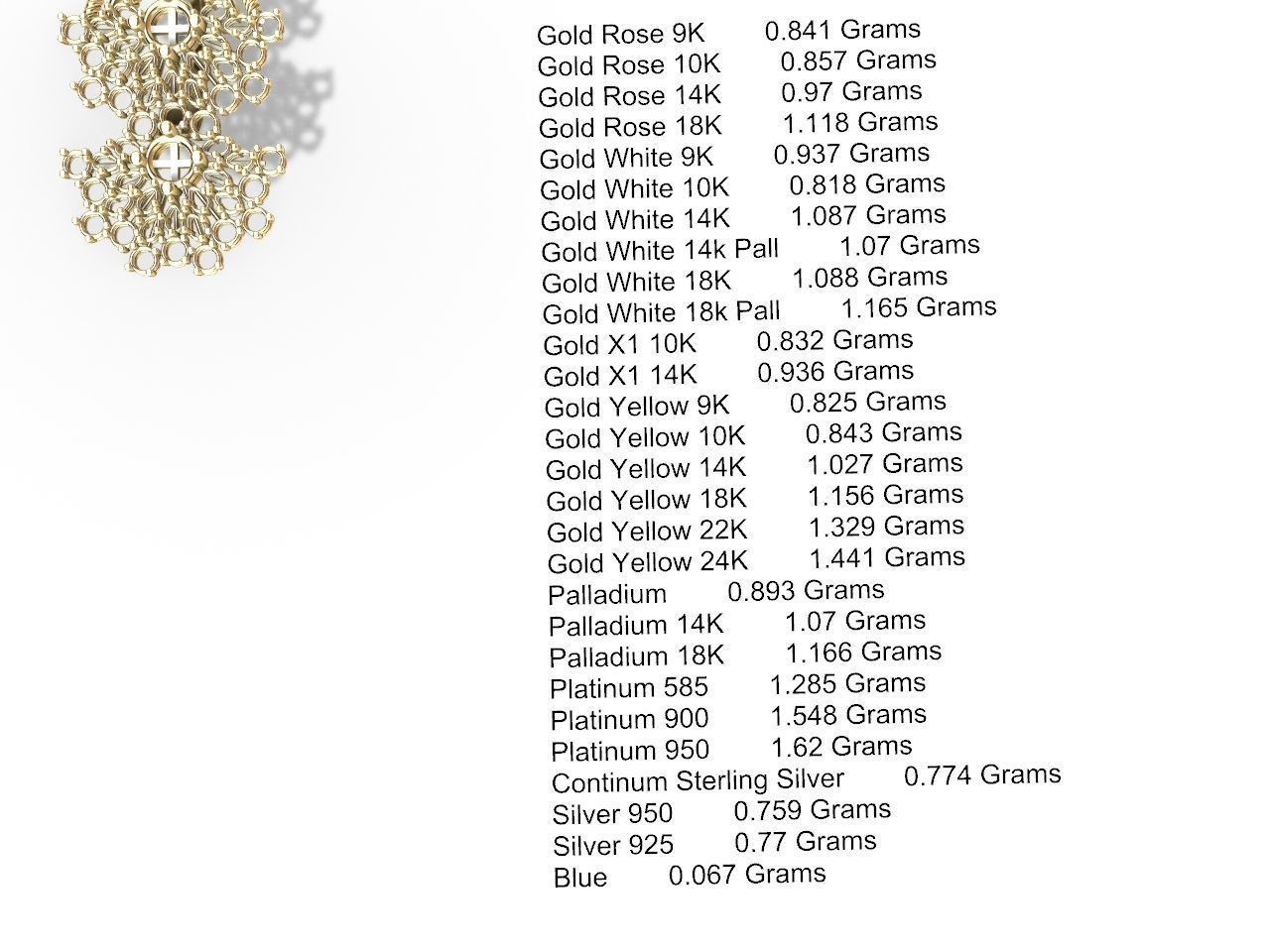 Double fan earrings pendant set stl verified  3D print model_4