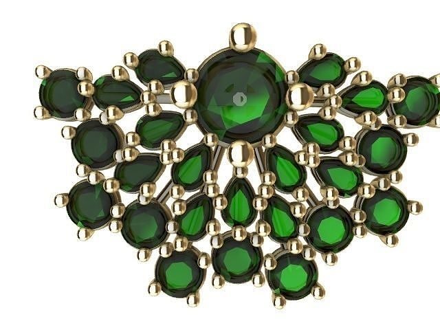 Fan diamond earrings stl verified  3D print model