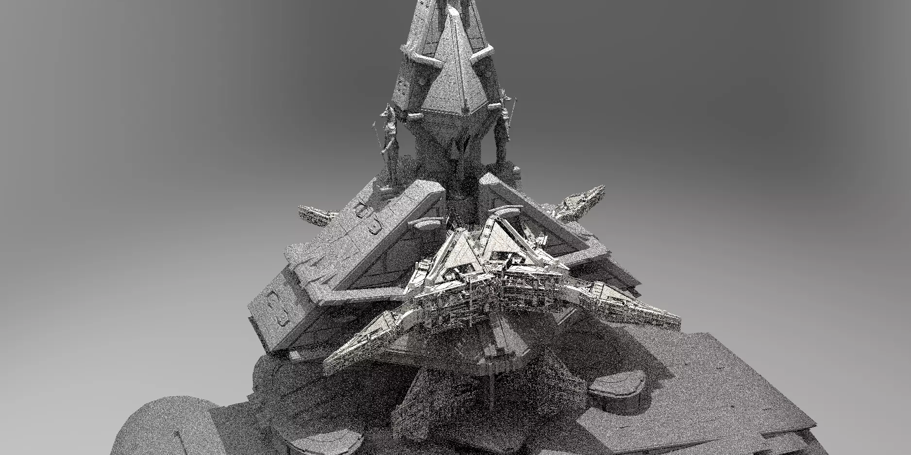 Ra Has Returned Sci-Fi City Tower ruin 10  3D model_0