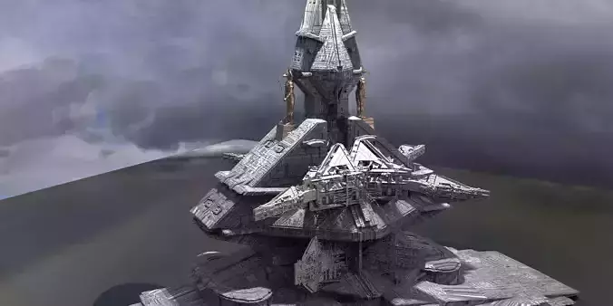 Ra Has Returned Sci-Fi City Tower ruin 11