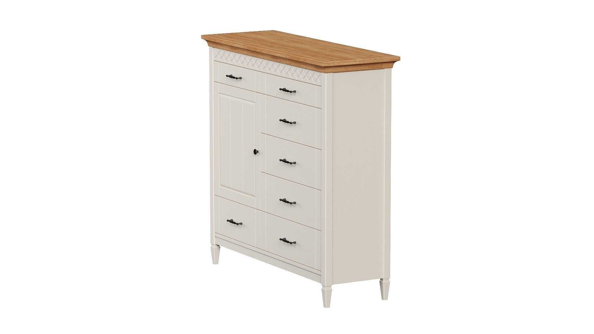Dresser chest of drawers with wooden top 3D model_8