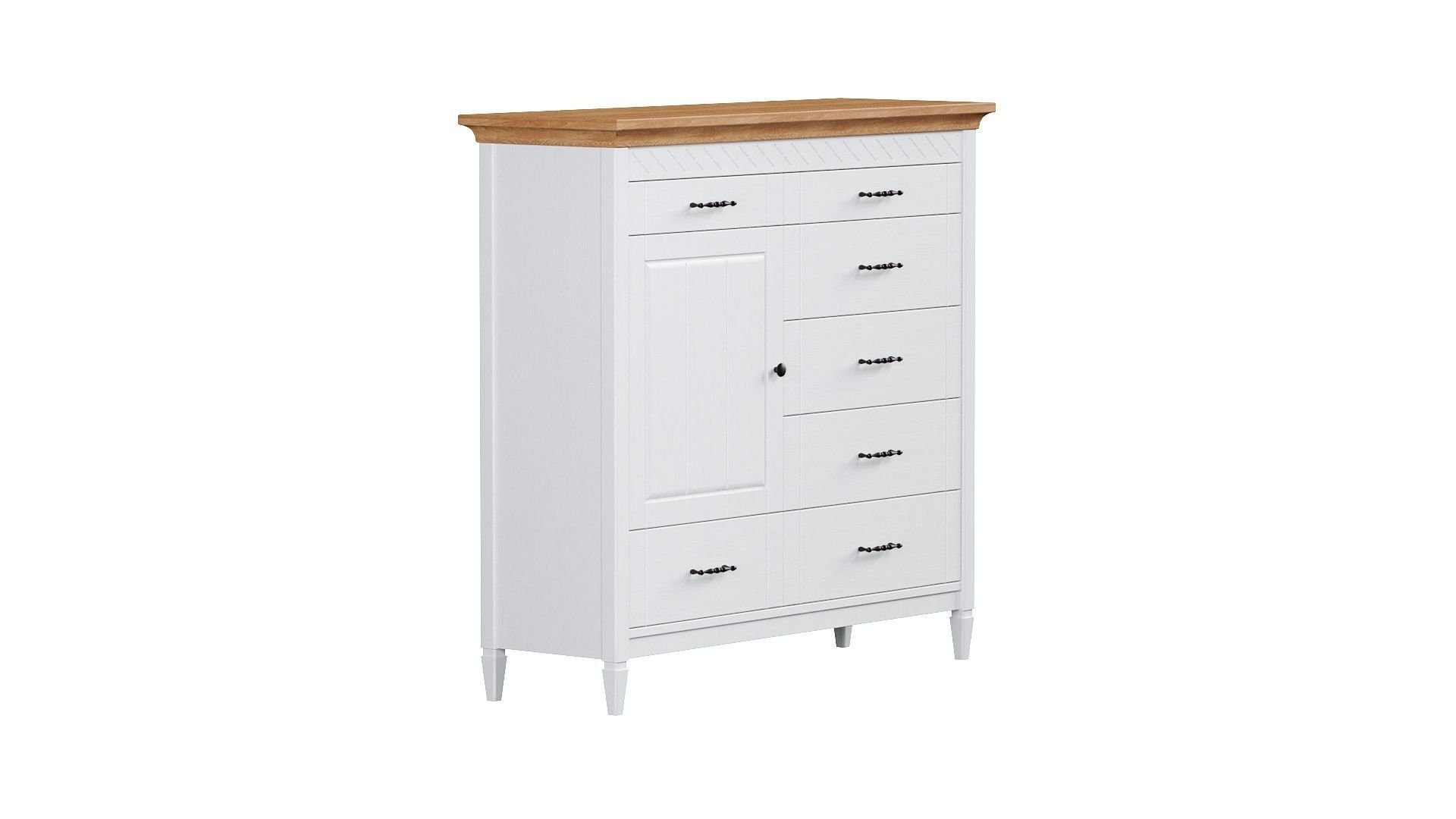 Dresser chest of drawers with wooden top 3D model_3